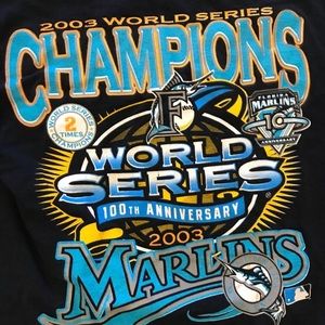 VINTAGE 2003 Florida Marlins MLB World Series T